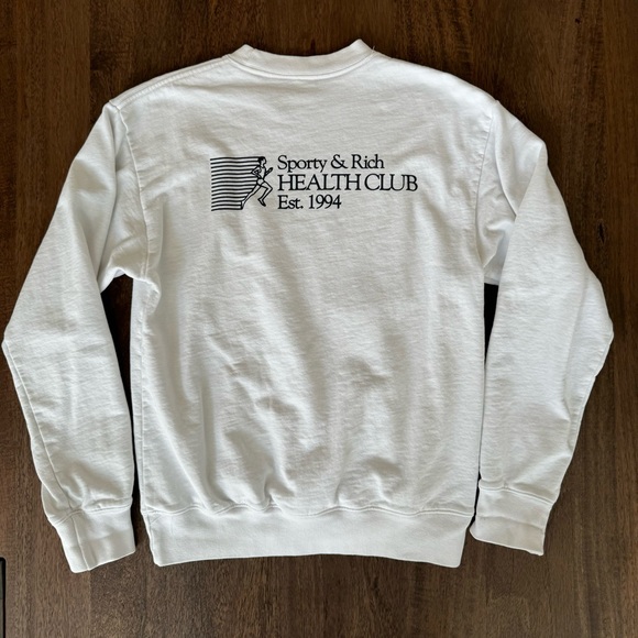 Sporty & Rich Health Club Crewneck Sweatshirt White - Picture 2 of 7